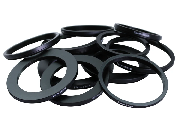 77-67mm 67-58mm 67-52mm 67-49mm 62-55mm 62-52mm 62-49mm 62-60mm 59-55mm Metal Step down Rings Lens Adapter Filter
77-67mm 67-58mm 67-52mm 67-49mm 62-55mm 62-52mm 62-49mm 62-60mm 59-55mm Metal Step down Rings Lens Adapter Filter