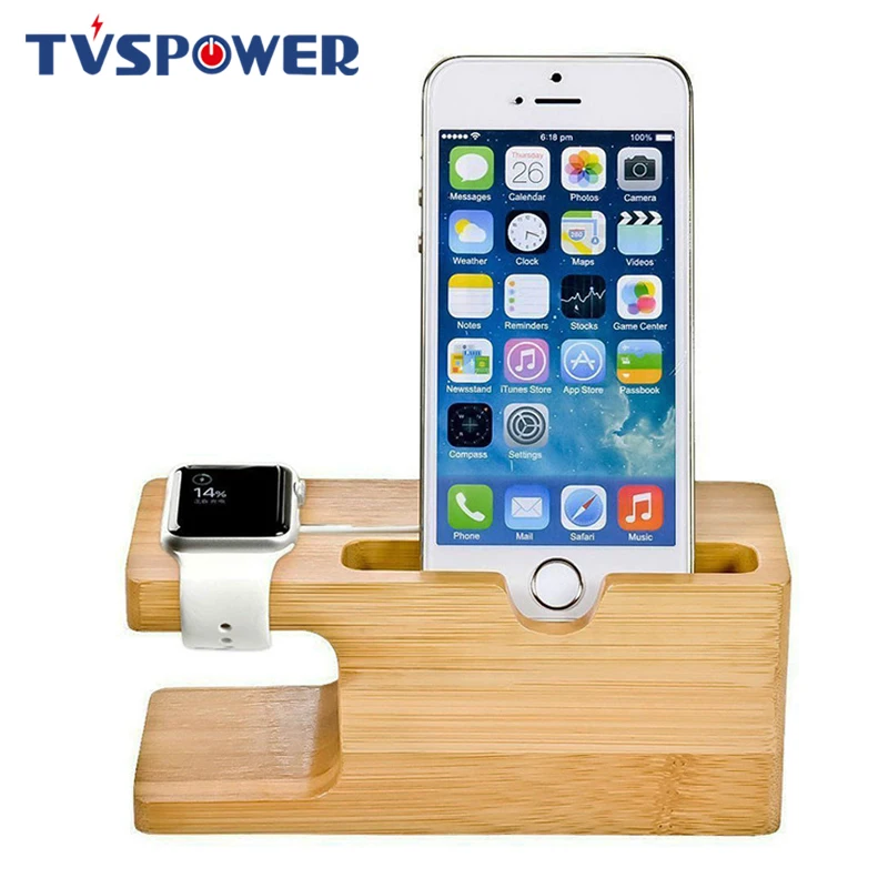 Бамбуковый держатель для Apple Watch док станция зарядки iPhone 11 Max Pro 7 Plus 8 X Держатель