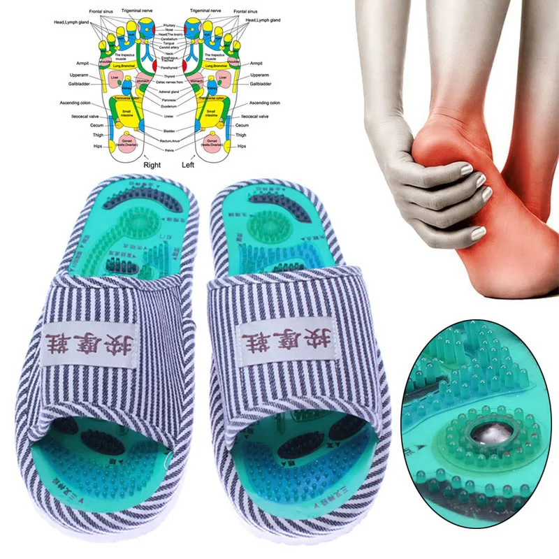 Massage Slippers Striped Reflexology Acupuncture Sandals Foot Acupoint Shoes for Women Men ASD88
Massage Slippers Striped Reflexology Acupuncture Sandals Foot Acupoint Shoes for Women Men ASD88