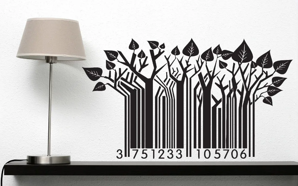 Art Barcode Tree Wall Sticker Vinyl Barcode Symbol Green Trees Take Care of Nature's Call Modern Stylish Home Decor Decals LA950
Art Barcode Tree Wall Sticker Vinyl Barcode Symbol Green Trees Take Care of Nature's Call Modern Stylish Home Decor Decals LA950