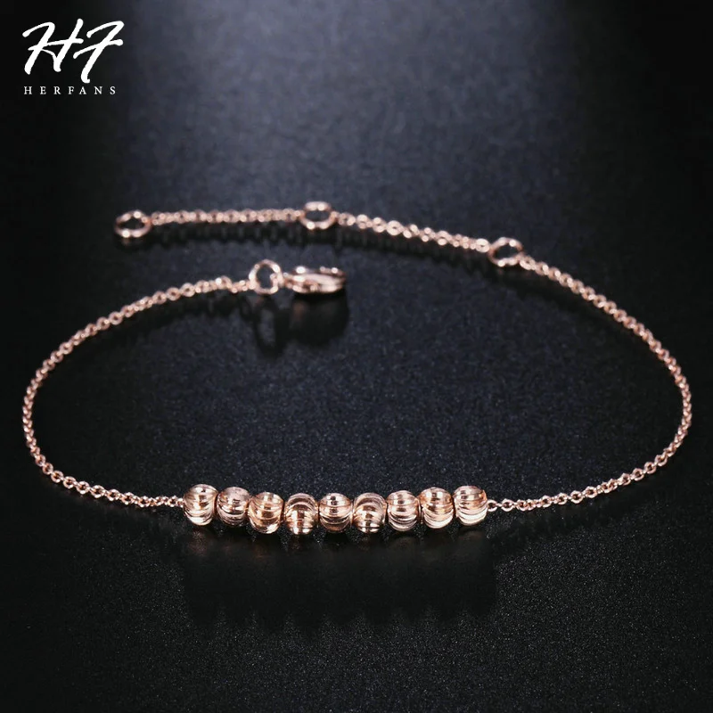 HERFANS Top Qualtiy Rose Gold Color Smiple Metal Charms Chain Jewelry for Women HotSale H215 | Украшения и аксессуары