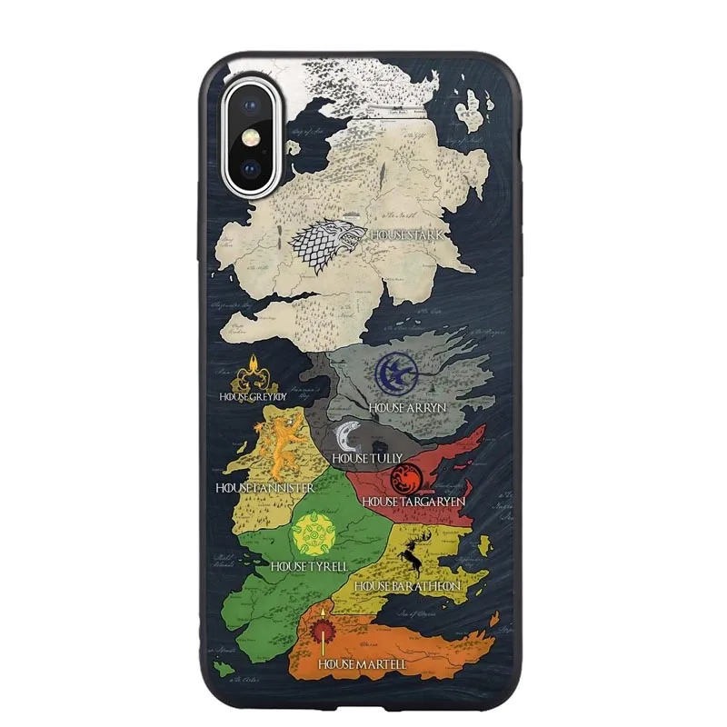Game Of Throne Jon Snow Daenerys Dragon Black silicone Phone Case Cover For iPhone 5 5s SE 6 6SPlus 7 7Plus 8 Plus X XS MAX XR | Мобильные