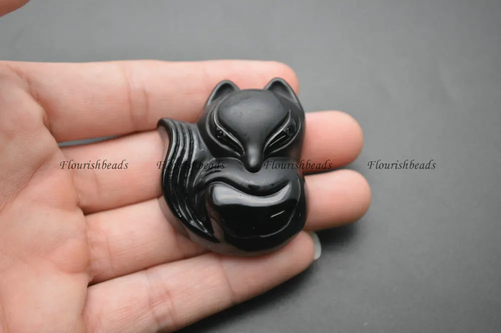 3pc Natural Black Obsidian Carved Stone 35x40mm Fox Animal Pendant Fit Fashion Jewelry Making
3pc Natural Black Obsidian Carved Stone 35x40mm Fox Animal Pendant Fit Fashion Jewelry Making