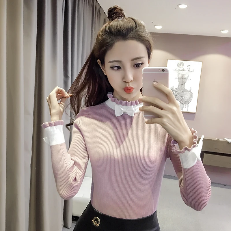 2019 Spring autumn New Women's Wear with Velvet Thickened Sweater Long-sleeved Bow Tie Knitted sweaters aa1036
2019 Spring autumn New Women's Wear with Velvet Thickened Sweater Long-sleeved Bow Tie Knitted sweaters aa1036