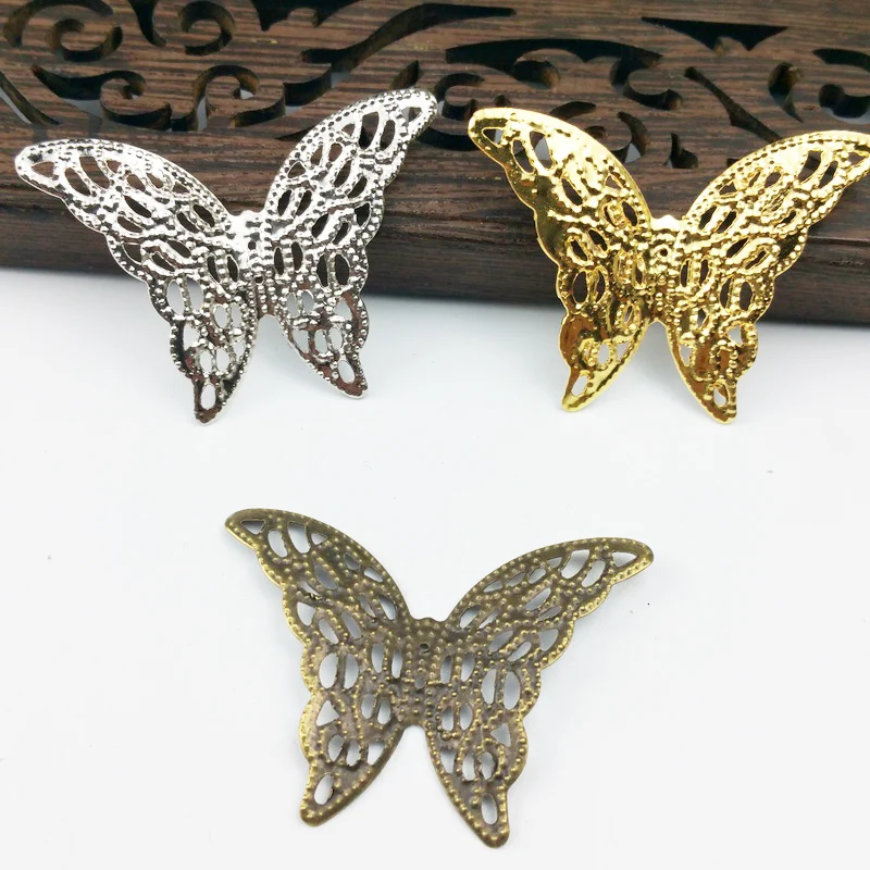 20 pcs/lot 39mmx25mm 3 Color Metal Filigree Flowers Slice Butterfly Charms base Setting Jewelry DIY Components
20 pcs/lot 39mmx25mm 3 Color Metal Filigree Flowers Slice Butterfly Charms base Setting Jewelry DIY Components