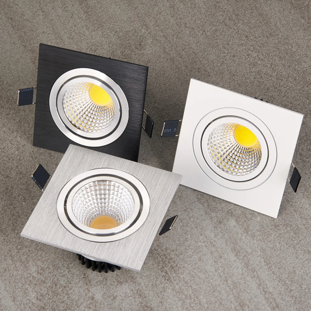 10pcs Square Bright Recessed white sliver black LED Dimmable Downlight COB 7W 9W 12W LED Spot light decoration Ceiling Lamp
10pcs Square Bright Recessed white sliver black LED Dimmable Downlight COB 7W 9W 12W LED Spot light decoration Ceiling Lamp