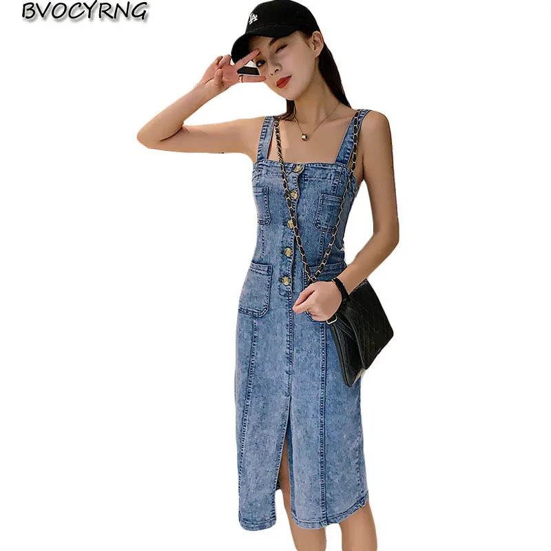 Denim strap dress female Medium length slim slit vestidos 2019 summer women new cowboy dresses tight style Sexy party dresses
Denim strap dress female Medium length slim slit vestidos 2019 summer women new cowboy dresses tight style Sexy party dresses