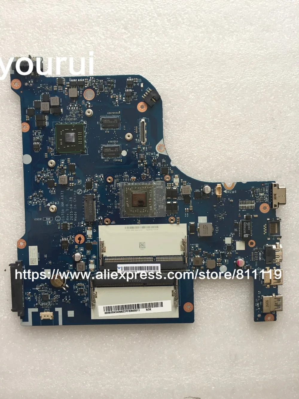 yourui For laptop Motherboard For Lenovo G70-35 CPU CG70A NM-A671 A6-6310 Mainboard full works R5 M330
yourui For laptop Motherboard For Lenovo G70-35 CPU CG70A NM-A671 A6-6310 Mainboard full works R5 M330