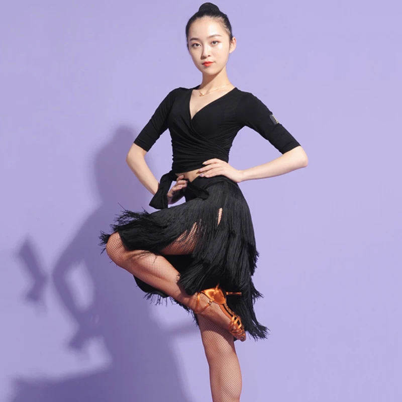 Latin Dance Skirt Women Black Fringe Tassels Sexy Split Skirts Rumba Tango Dancing Clothes Practice Performance Wear DNV10451
Latin Dance Skirt Women Black Fringe Tassels Sexy Split Skirts Rumba Tango Dancing Clothes Practice Performance Wear DNV10451