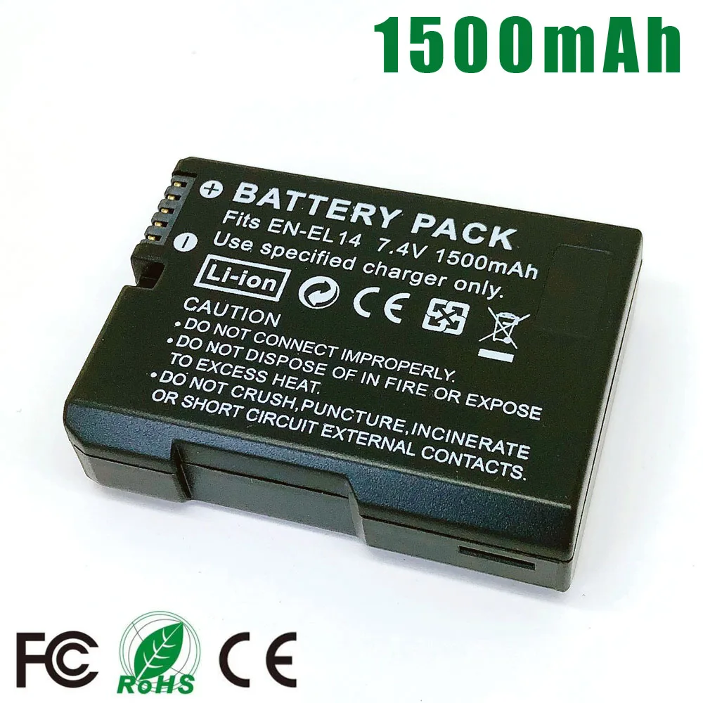 EN-EL14 ENEL14 RU EL14 Батарея пакет для Nikon D3100 D3200 D3300 D3400 D5100 D5200 D5300 DF D5500 D5600 P7000 P7100 P7700 P7800 |