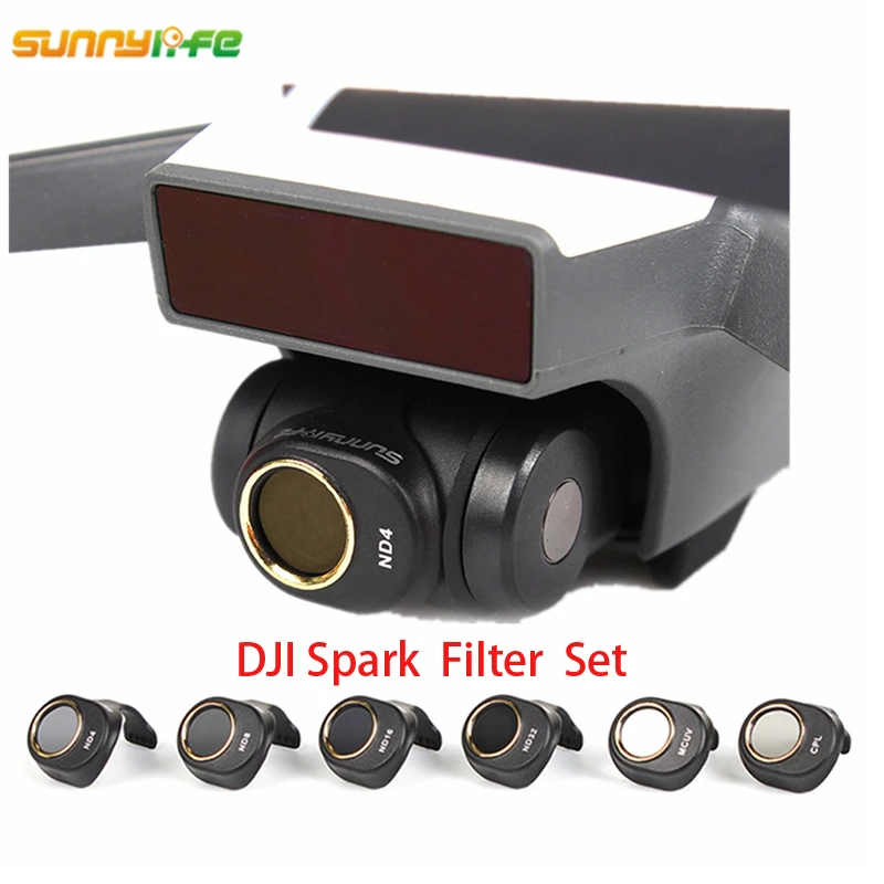 

Sunnylife Spark Gimbal Camera Lens Filter Combo ND4 ND8 ND16 ND32 MCUV CPL for HD Clear Lens Filter for DJI Spark Drone