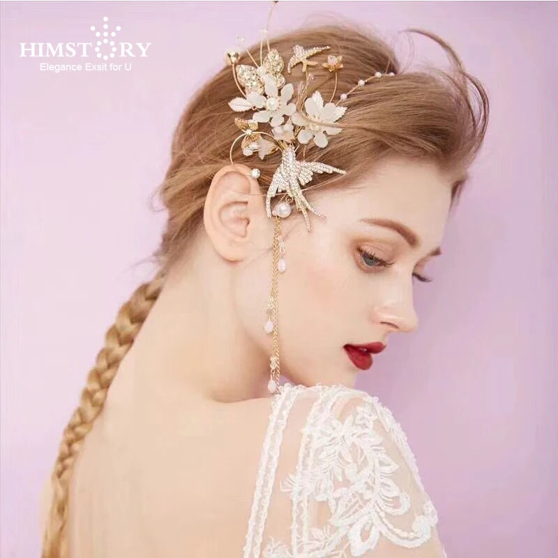 Himstory Romantic Accessories Cute Gold Leaf Flower Hairclips Wedding Crystal Birds Hairpins Bridal Headpiece Hair Accessories
Himstory Romantic Accessories Cute Gold Leaf Flower Hairclips Wedding Crystal Birds Hairpins Bridal Headpiece Hair Accessories