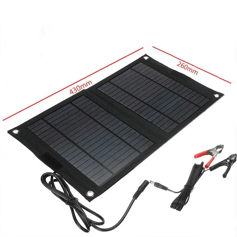 New Portable 25W Dual Usb Solar Panel Mobile Sun-Power Battery Power Car Charger Dc12V/5V | Электроника