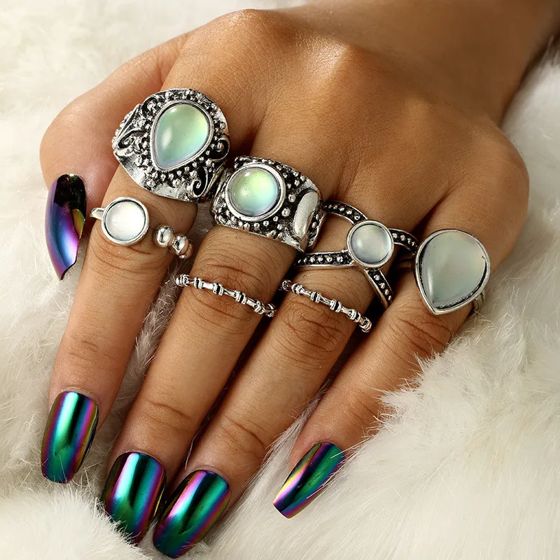 Bohemian Multi Layer Star Wave Mosaic Rhinestone Ring Set Geometric Flower Heart Ancient Silver Color Ring Women Gift Jewelry
Bohemian Multi Layer Star Wave Mosaic Rhinestone Ring Set Geometric Flower Heart Ancient Silver Color Ring Women Gift Jewelry