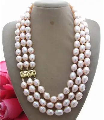 Baroque GBO Style Genuine 3 Rows Freshwater pearl Necklace wedding Gift for women sterling--jewelrygirl Wedding
Baroque GBO Style Genuine 3 Rows Freshwater pearl Necklace wedding Gift for women sterling--jewelrygirl Wedding