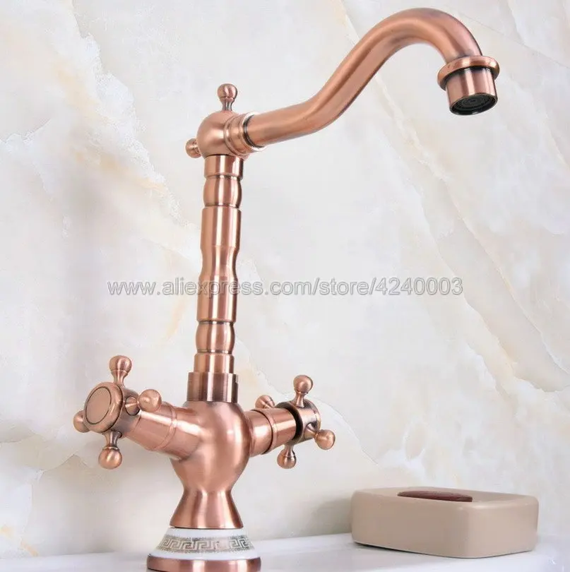 Basin Faucet Red Copper Brass Porcelain Base Bathroom Sink Swivel Mixer Tap Hot and Cold Water faucets Knf619
Basin Faucet Red Copper Brass Porcelain Base Bathroom Sink Swivel Mixer Tap Hot and Cold Water faucets Knf619
