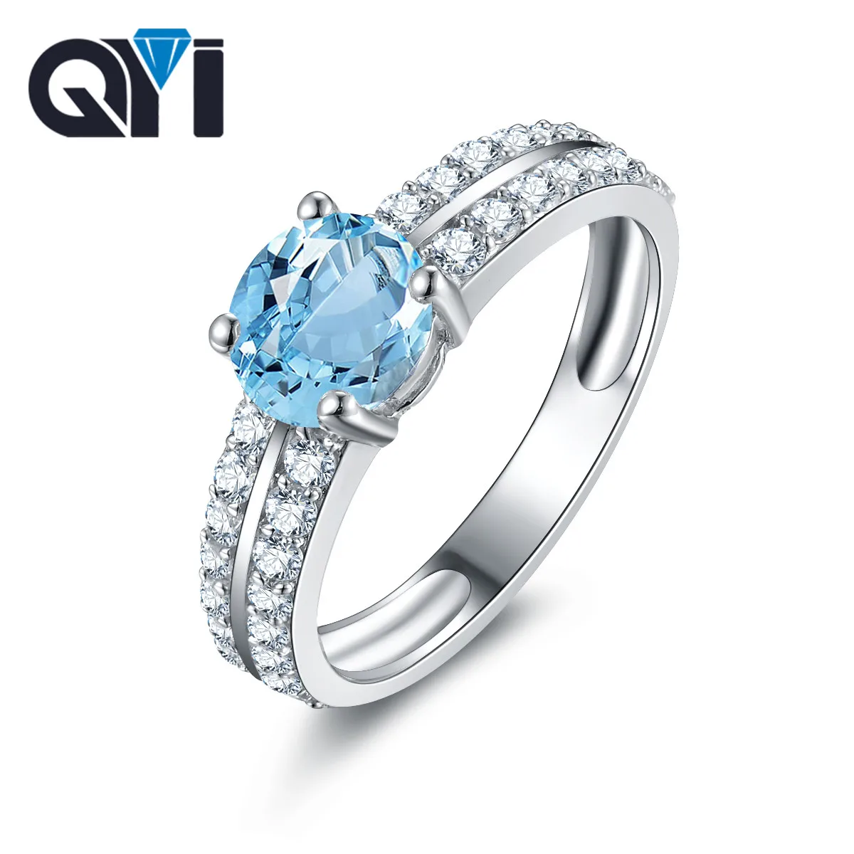 QYI 1.25 ct Round Cut Natural light Blue Topaz Rings 925 Sterling Silver Gemstone Jewelry for Women Fine Jewelry Engagement Ring
QYI 1.25 ct Round Cut Natural light Blue Topaz Rings 925 Sterling Silver Gemstone Jewelry for Women Fine Jewelry Engagement Ring