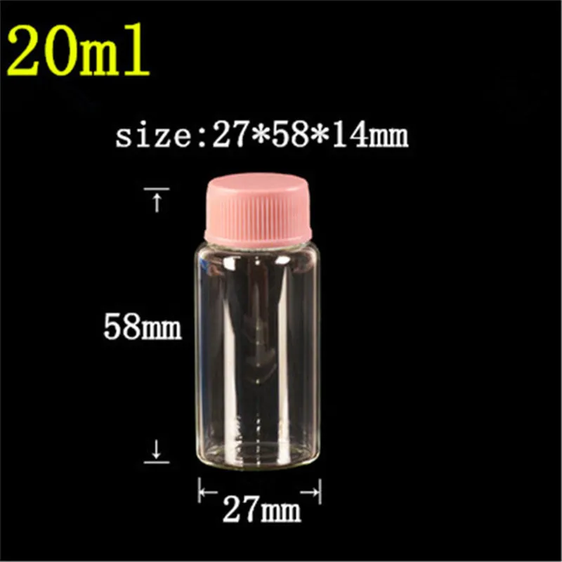 50 pcs 27x58x14 mm Small Glass Bottles With Pink Plastic Screw Cap DIY 20 ml Transparent Mini Empty Jars Decorative Bottles
50 pcs 27x58x14 mm Small Glass Bottles With Pink Plastic Screw Cap DIY 20 ml Transparent Mini Empty Jars Decorative Bottles