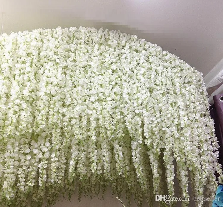 Elegant white Artificial Silk Flower Wisteria Vine Rattan For Wedding Centerpieces Decorations Bouquet Garland Home Ornament
Elegant white Artificial Silk Flower Wisteria Vine Rattan For Wedding Centerpieces Decorations Bouquet Garland Home Ornament
