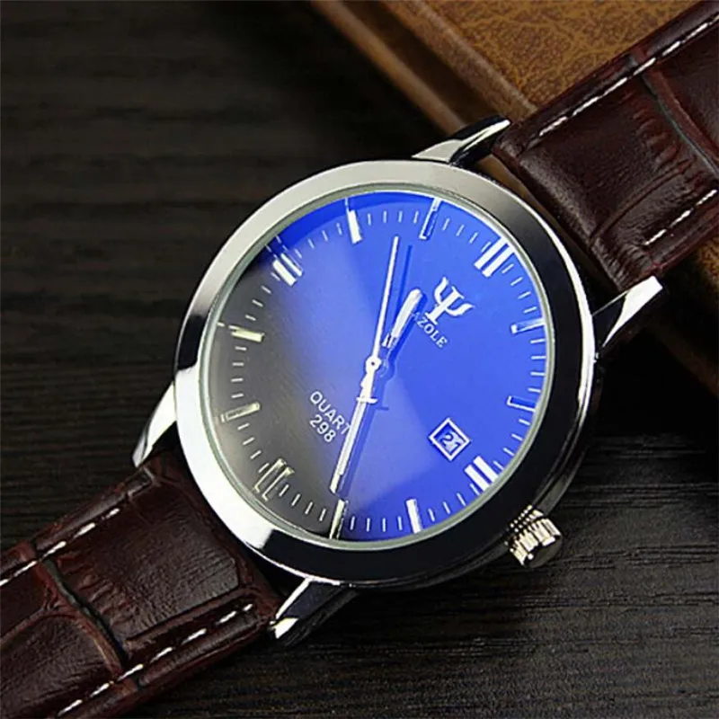 Mens Roman Numerals Blue Ray Glass Watches Men Luxury Leather Analog Quartz Business Wrist Watch Men Clock relogio masculino #D
Mens Roman Numerals Blue Ray Glass Watches Men Luxury Leather Analog Quartz Business Wrist Watch Men Clock relogio masculino #D