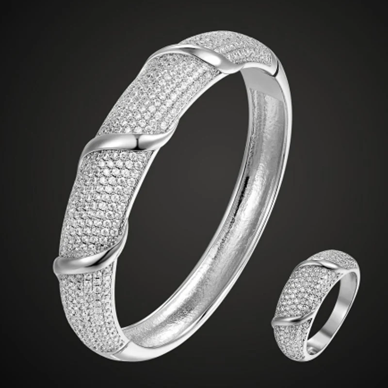 Zlxgirl jewelry Elegant cubic zircon Bangle Bracelets&Rings Jewelry Set Lady's Party Wedding bridal jewellery sets couple bijoux
Zlxgirl jewelry Elegant cubic zircon Bangle Bracelets&Rings Jewelry Set Lady's Party Wedding bridal jewellery sets couple bijoux