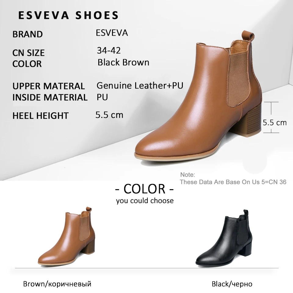 ESVEVA 2019 Women Boots Western Style Shoes Ankle Boots Square Heels Elastic Band Pointed Toe Woman High Heels Shoes Size 34-42
ESVEVA 2019 Women Boots Western Style Shoes Ankle Boots Square Heels Elastic Band Pointed Toe Woman High Heels Shoes Size 34-42