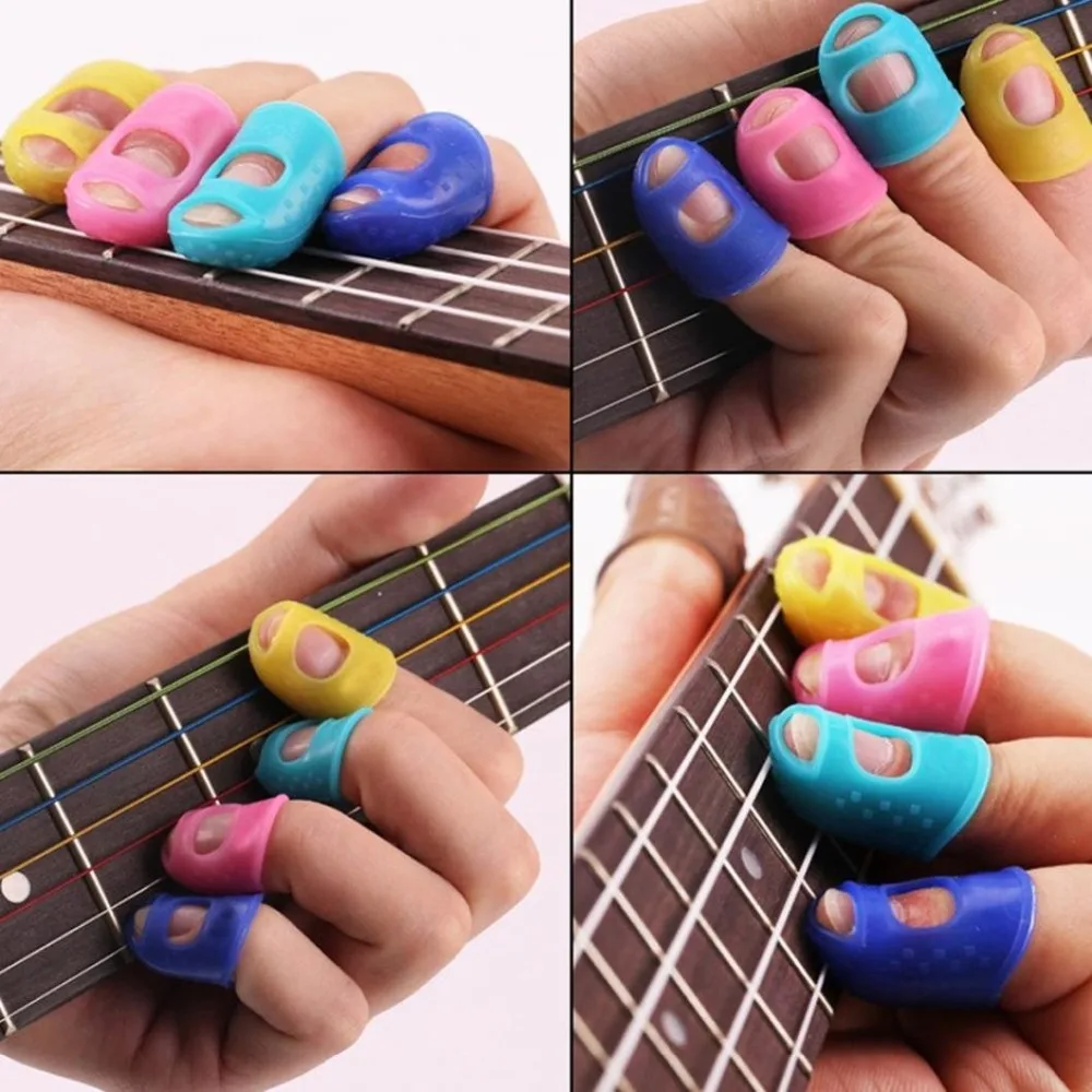 5Pcs Silicone Guitar Thumb Finger Picks Protector Plectrum Fingertip thimble Finger Guard safety protect caps Colors Random
5Pcs Silicone Guitar Thumb Finger Picks Protector Plectrum Fingertip thimble Finger Guard safety protect caps Colors Random