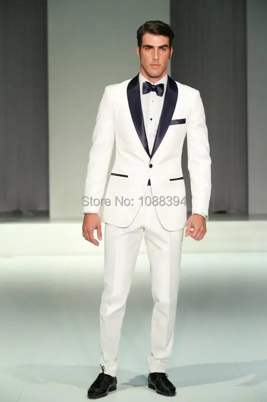 Custom Made White Groomsmen Men Suits Black Lapel Wedding Tuxedos For Men Groom Suits Costume Homme (Jacket+Pants+Bow)
Custom Made White Groomsmen Men Suits Black Lapel Wedding Tuxedos For Men Groom Suits Costume Homme (Jacket+Pants+Bow)