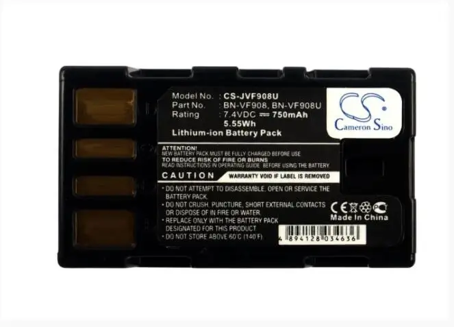 Cameron Sino 750mAh battery for JVC GZ-X900 GZ-X900EK GZ-X900U BN-VF908 BN-VF908U BN-VF908US Camera Battery
Cameron Sino 750mAh battery for JVC GZ-X900 GZ-X900EK GZ-X900U BN-VF908 BN-VF908U BN-VF908US Camera Battery