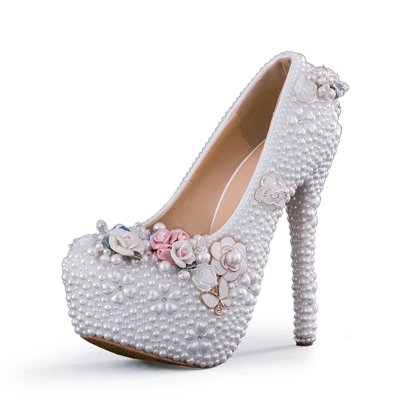 Crystal Flower Wedding Shoes Large Size Beaded Rhinestone Super High Heel Women Pumps with Platform Party Banquet Evening Dress
Crystal Flower Wedding Shoes Large Size Beaded Rhinestone Super High Heel Women Pumps with Platform Party Banquet Evening Dress