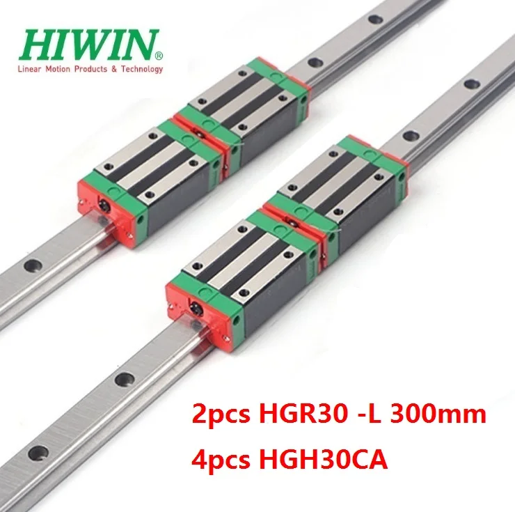 

2pcs 100% Original New Hiwin HGR30 -L 300mm linear guide/rail + 4pcs HGH30CA linear narrow blocks for CNC router