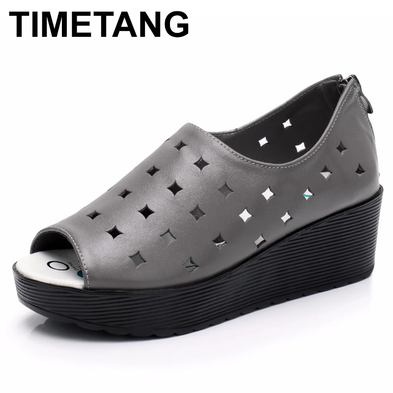 TIMETANG Genuine Leather Shoes Women Sandals2021Breathable Hollow Platform Summer Shoes Woman Wedges Sandals Casual ShoesE803
TIMETANG Genuine Leather Shoes Women Sandals2021Breathable Hollow Platform Summer Shoes Woman Wedges Sandals Casual ShoesE803