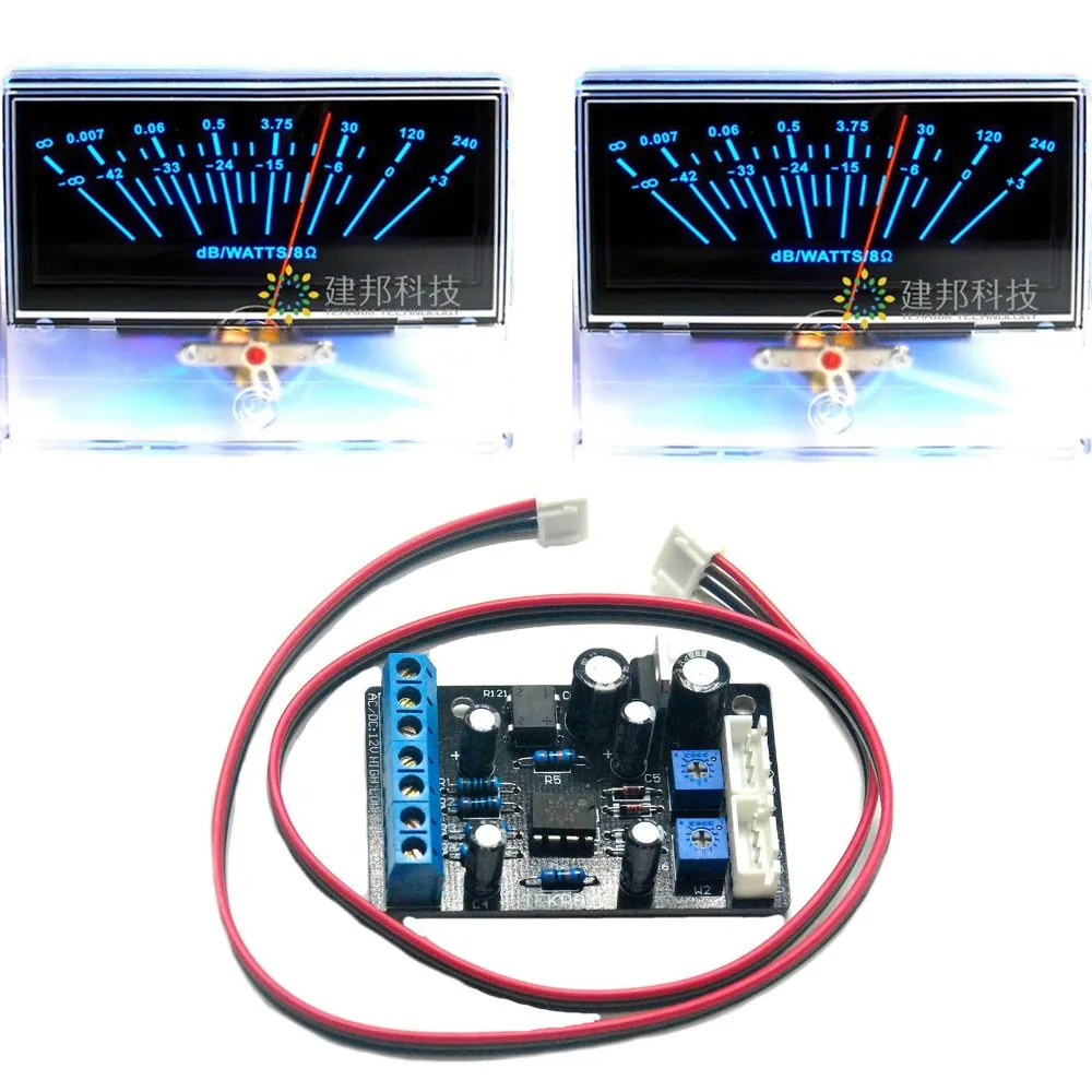 

2pc P-97 VU Meter Audio Volume Unit indicator Peak DB Table Panel Level Meter w/ BackLight & 1pc TA7318P VU Meter Driver Board