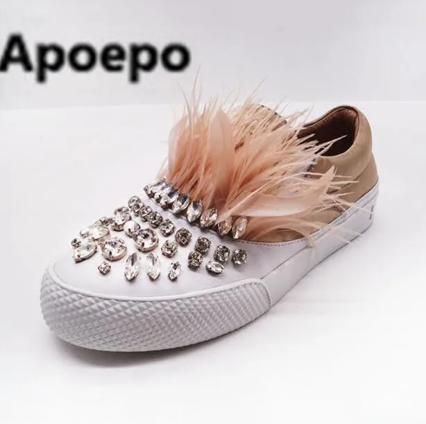 Sales Luxury brand sneakers women feather decor flats loafers shoes women crystal real sheep leather shoes mixed colors shoes
Sales Luxury brand sneakers women feather decor flats loafers shoes women crystal real sheep leather shoes mixed colors shoes