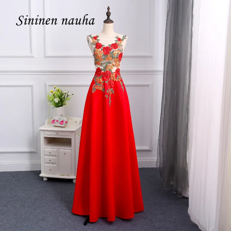 Red Evening Formal Dresses For Weddings Appliques Sheer Back A Line Satin Prom Party Dress Vestidos De Festa Robe De Soiree 170
Red Evening Formal Dresses For Weddings Appliques Sheer Back A Line Satin Prom Party Dress Vestidos De Festa Robe De Soiree 170