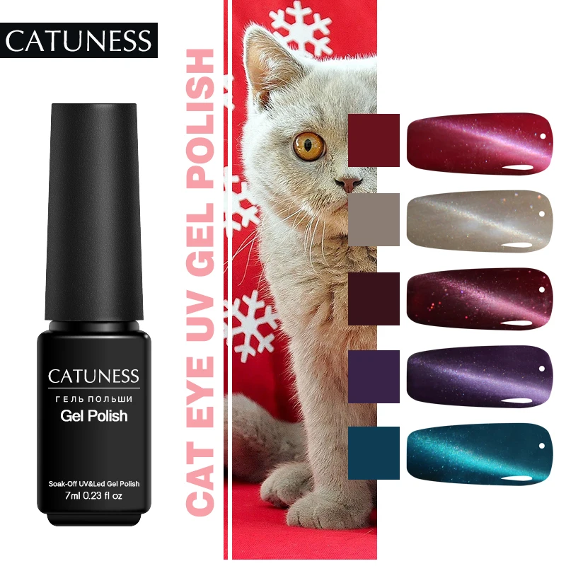 Фото CATUNESS 3D Magic Cat Eye Магнитный Красочные УФ ногтей Гель лак Soak Off DIY - купить