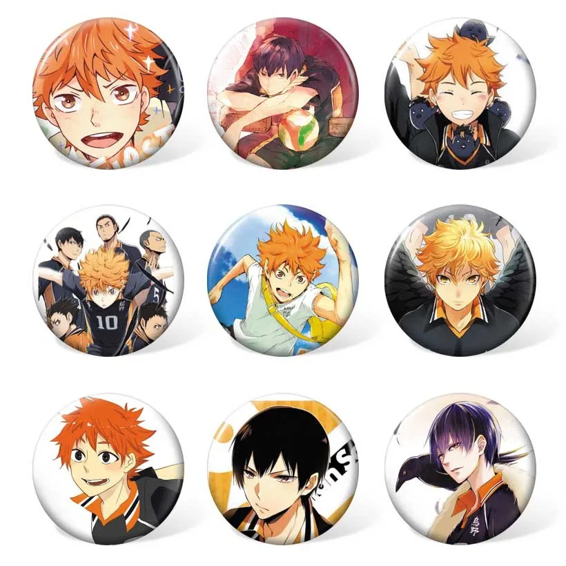Брошь Haikyuu 9 шт./лот! Игрушечная кукла Hinata Kageyama Tooru Kenma Tetsurou Tsunage Itadaki no Keshiki|Игровые
