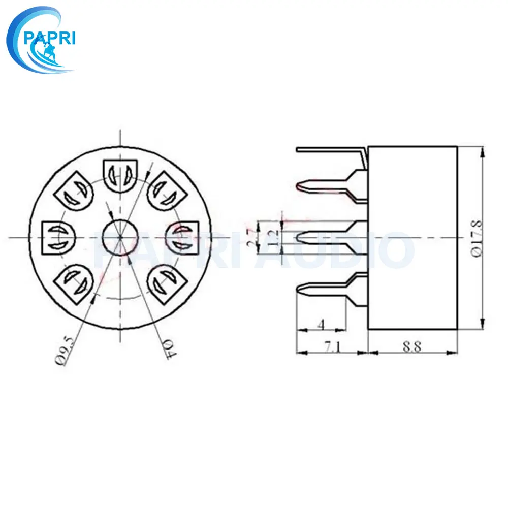 PAPRI 10PCS PCB Mount B7G Silver Plated 7pin Bottom Chassis Mount Tube Socket For 6Z4/EC92/EAA91
PAPRI 10PCS PCB Mount B7G Silver Plated 7pin Bottom Chassis Mount Tube Socket For 6Z4/EC92/EAA91