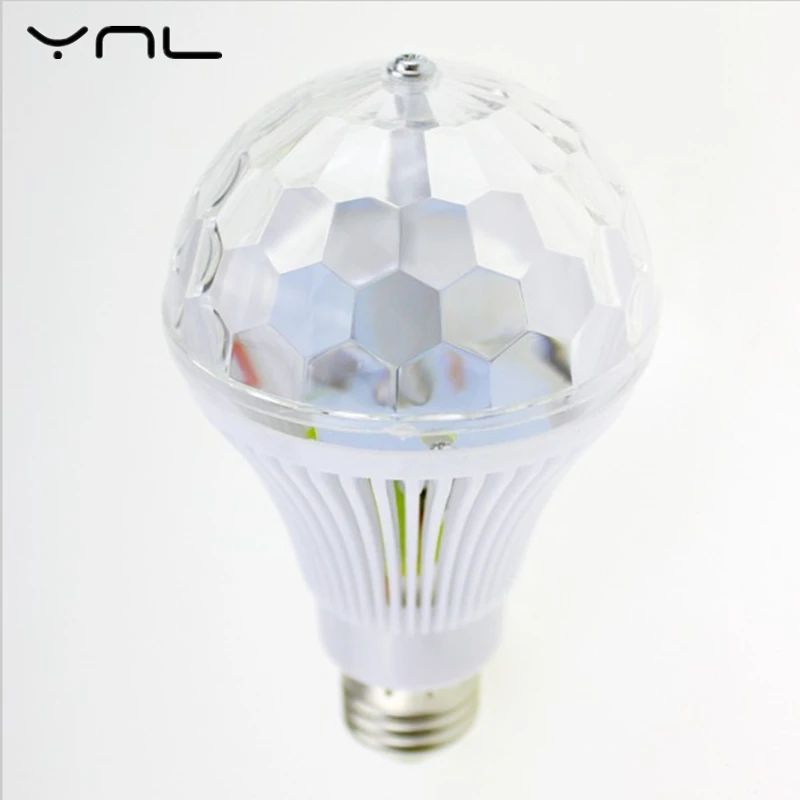 YNL Светодиодная лампа кристальная сценическая RGB 6 Вт E27 цветной магический