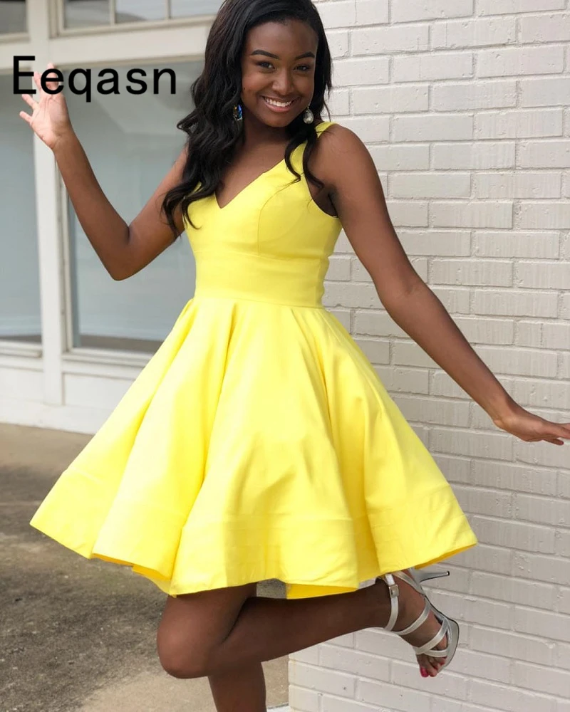 2020 Short Homecoming Dress V-Neck Satin Cocktail Party Dress Above Knee Black Homecoming Graduation Dress Custom Size
2020 Short Homecoming Dress V-Neck Satin Cocktail Party Dress Above Knee Black Homecoming Graduation Dress Custom Size