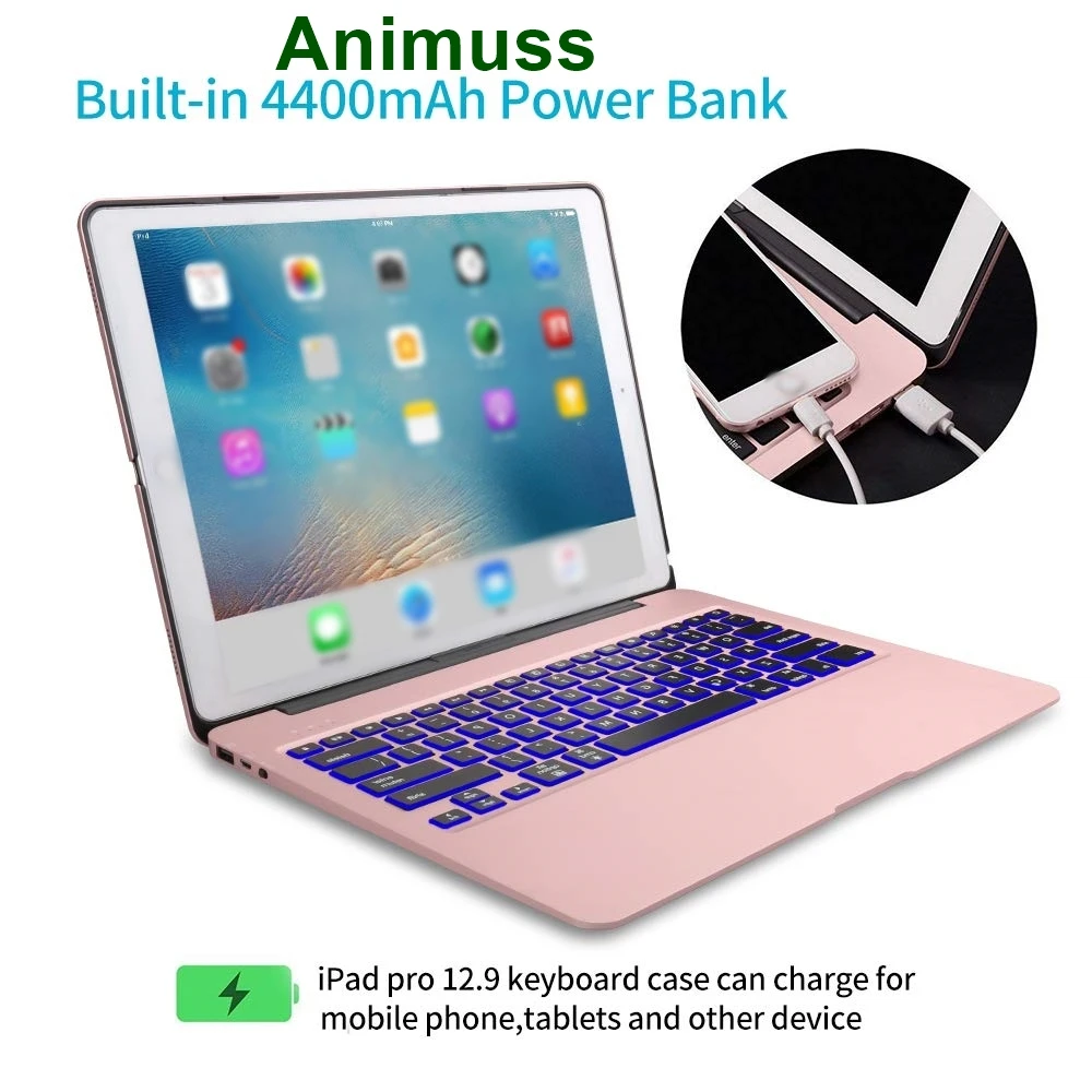 Чехол с клавиатурой для iPad Pro 12 9 2017 (2nd Gen)/2015 (1st Gen) ANIMUSS защитный ультратонкий