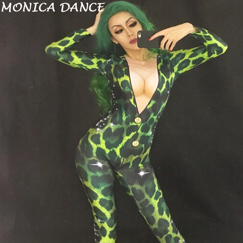 Green Leopard Women Sexy Stage Jumpsuit 3D Printing Nightclub Party Bodysuit Stage Wear for Singer Dancer Costume
Green Leopard Women Sexy Stage Jumpsuit 3D Printing Nightclub Party Bodysuit Stage Wear for Singer Dancer Costume