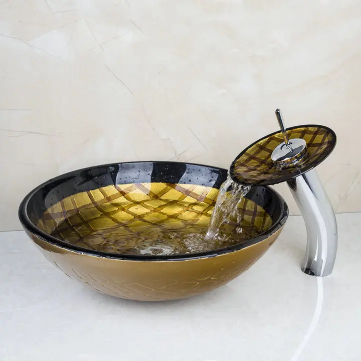 New Waterfall Chrome Basin Tap+Hand-Painted Washbasin Lavatory Tempered Glass Sink Bath HS6328-1 Combine Brass Faucet Mixer Tap
New Waterfall Chrome Basin Tap+Hand-Painted Washbasin Lavatory Tempered Glass Sink Bath HS6328-1 Combine Brass Faucet Mixer Tap
