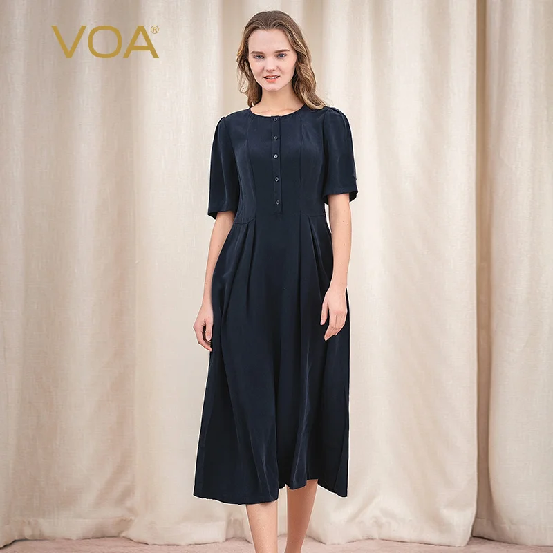 VOA silk Button decoration Elegant long dress party summer dresses for women female clothes femme robe vestidos A10235
VOA silk Button decoration Elegant long dress party summer dresses for women female clothes femme robe vestidos A10235