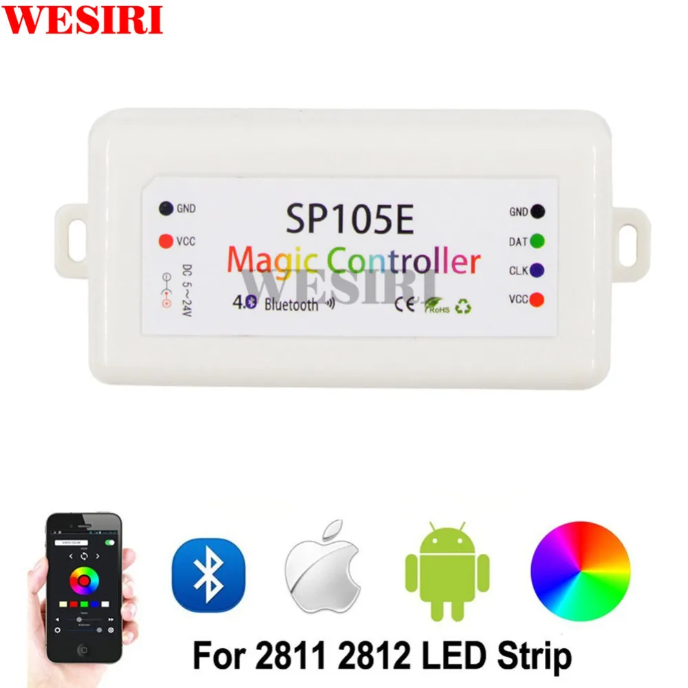 Светодиодная лента 2048 пикселей SP105E Magic Controller 4 0 Bluetooth APP WS2801 WS2811 WS2812B SK6812 LDP8806