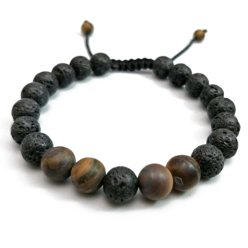 Famous Brand Women Men Bracelets 8mm Lava Rock Stone Bead Braiding Weave Adjustable Bracelet For Women
Famous Brand Women Men Bracelets 8mm Lava Rock Stone Bead Braiding Weave Adjustable Bracelet For Women