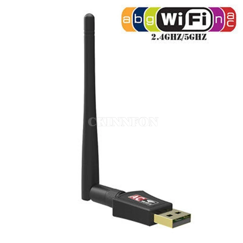50 шт./лот 600 Мбит/с двухдиапазонный 2 4/5 ГГц беспроводной USB Wi-Fi сетевой адаптер с