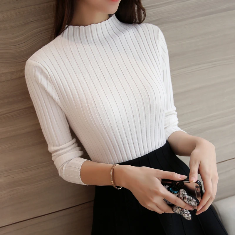2020 New Korean semi Turtleneck Shirt female long sleeved Pullover Sweater slim slim female thickening
2020 New Korean semi Turtleneck Shirt female long sleeved Pullover Sweater slim slim female thickening