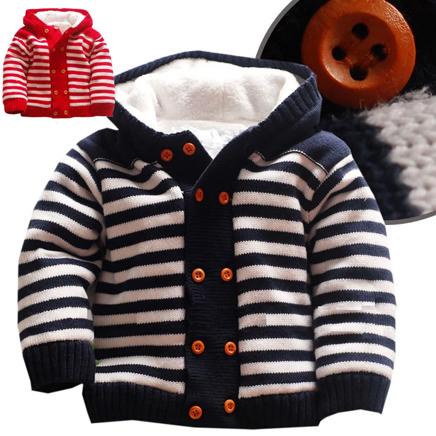 Unisex Boys Girls Winter Hooded Double Breasted Striped Pattern Thicken Warm Fleece Cotton Knit Cardigan Sweater
Unisex Boys Girls Winter Hooded Double Breasted Striped Pattern Thicken Warm Fleece Cotton Knit Cardigan Sweater