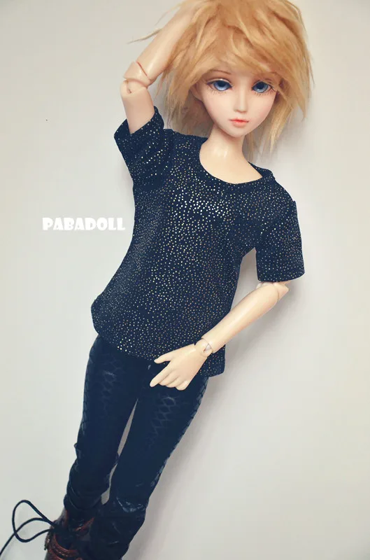 Крутая блестящая короткая футболка для куклы BJD 1/6 YOSD 1/4MSD 1/3 SD10 SD13 SD17 кукла дяди